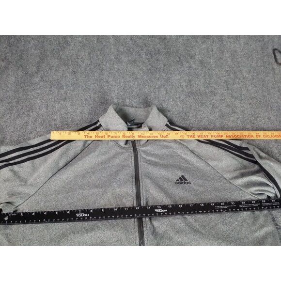 Adidas 3 Stripe Full Zip Tricot Tracktop Men Sz M Gray Black Pullover Athleisure - Picture 4 of 7